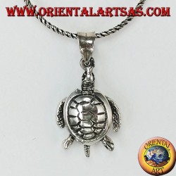 Colgante de plata, movimiento de la tortuga marina en movimiento (grande)