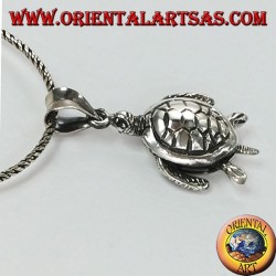 Pendentif en argent, déplacement de la tortue de mer (grand)