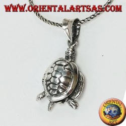 Pendentif en argent, déplacement de la tortue de mer (grand)