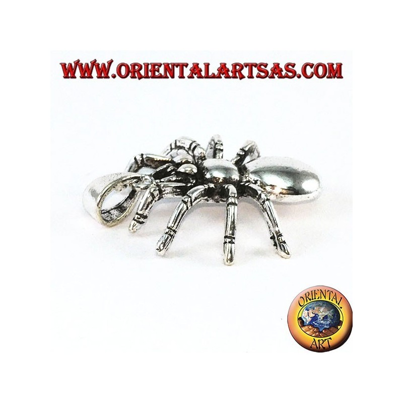 Colgante de araña tarántula de plata (grande)