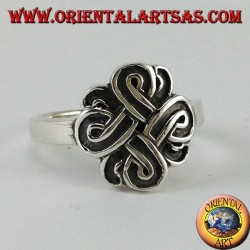 Silver ring with the knot of Saint John or Bowen's knot