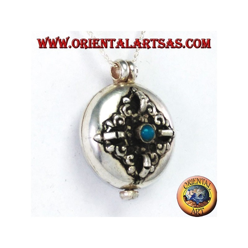 Gao Kalachakra Doppio Dorje Turchese Argento 925 - Nepal | Oriental Art
