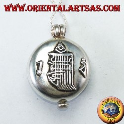 Colgante Gao Kalachakra en plata con doble dorje y turquesa