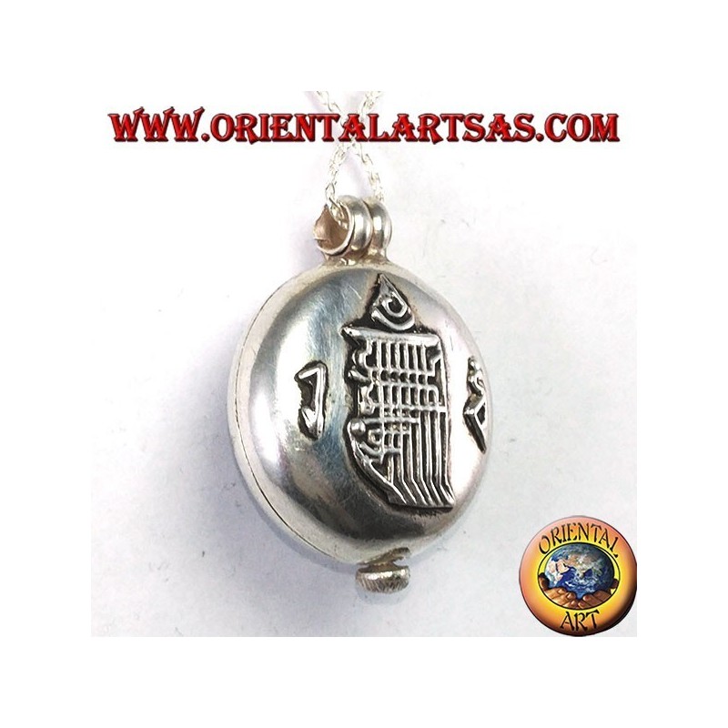 Gao Kalachakra pendentif en argent avec double dorje et turquoise