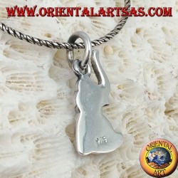 silver pendant with elephant trunk upwards