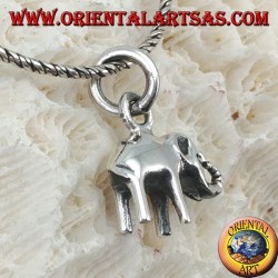 Kleiner Elefant Silber Anhänger mit Rüssel oben
