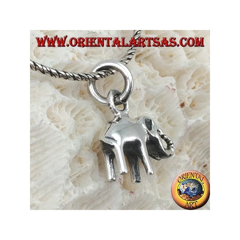 Petit pendentif éléphant en argent avec proboscis