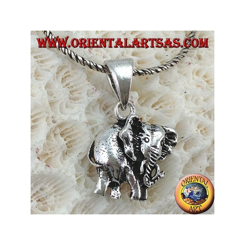 Anhänger in Silber der Elefant Dickhäuter