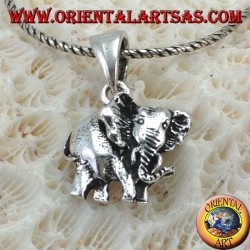 Anhänger in Silber der Elefant Dickhäuter