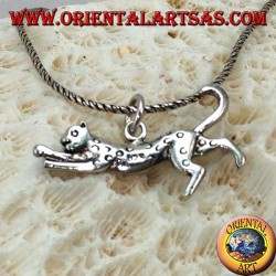 Colgante de plata, guepardo corriendo
