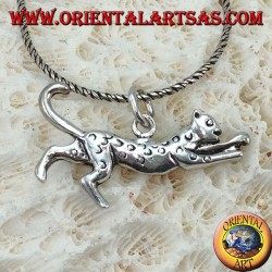 Colgante de plata, guepardo corriendo