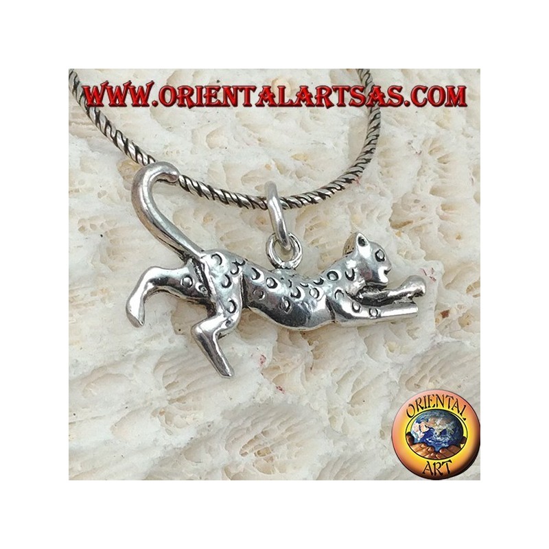 Silberner Anhänger, laufender Gepard