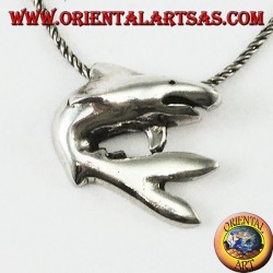 Pendant in silver the shark
