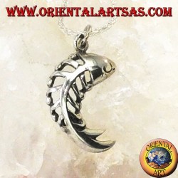 Silver herringbone pendant