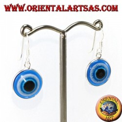 Silver pendant earrings with an eye of Allah
