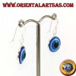 Pendientes colgantes de plata con un ojo de Allah