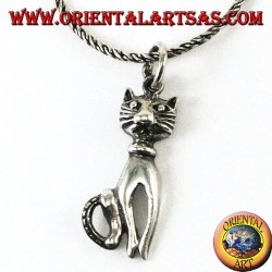 Pendentif en argent le chat avec une moustache