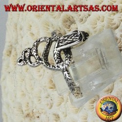 Bague en argent en forme de serpent cobra
