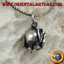 Colgante elefante plateado con probóscide tridimensional