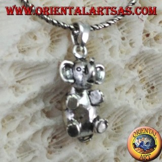 Colgante elefante plateado que mueve la cabeza