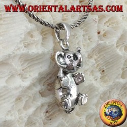 Colgante elefante plateado que mueve la cabeza