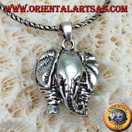 Ciondolo in argento elefante con proboscide in giù