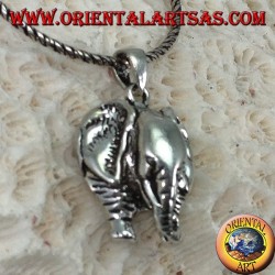Colgante elefante de plata con probóscide
