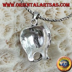 Silver elephant pendant with proboscis down