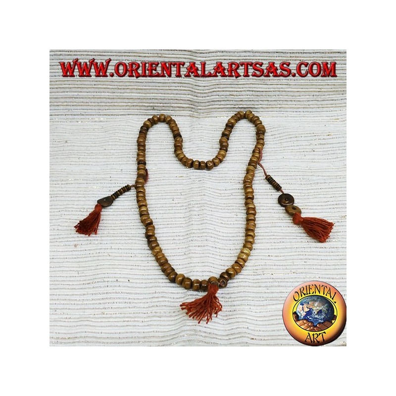 Mala rosario buddista per  Mediazione  108 Grani in osso di yak lucidato .