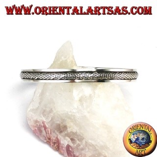 Pulsera rígida en plata 925 con una inserción trenzada trenzada