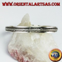 Starre Armband in 925 Silber mit einem geflochtenen Einsatz