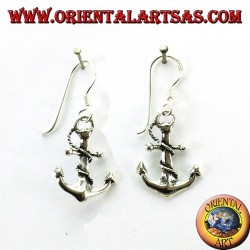 Pendants d'oreilles en forme d'ancre en argent