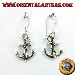 Pendants d'oreilles en forme d'ancre en argent
