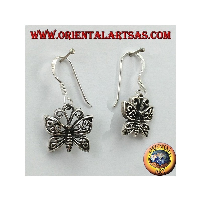 Boucles d'oreilles en argent en forme de papillon