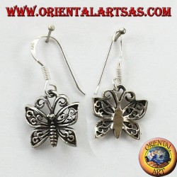 Pendientes de plata en forma de mariposa
