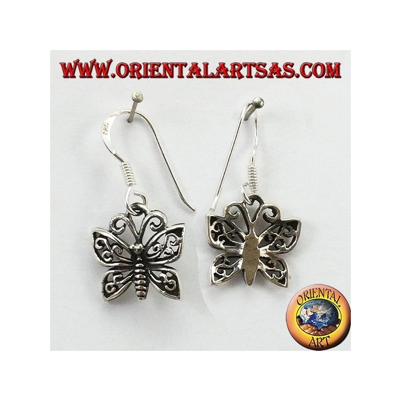 Pendientes de plata en forma de mariposa