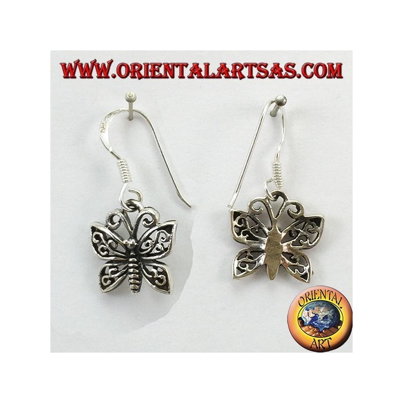Boucles d'oreilles en argent en forme de papillon