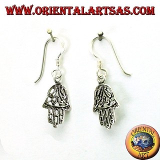 Earrings in 925 silver hand of Fatima pierced small