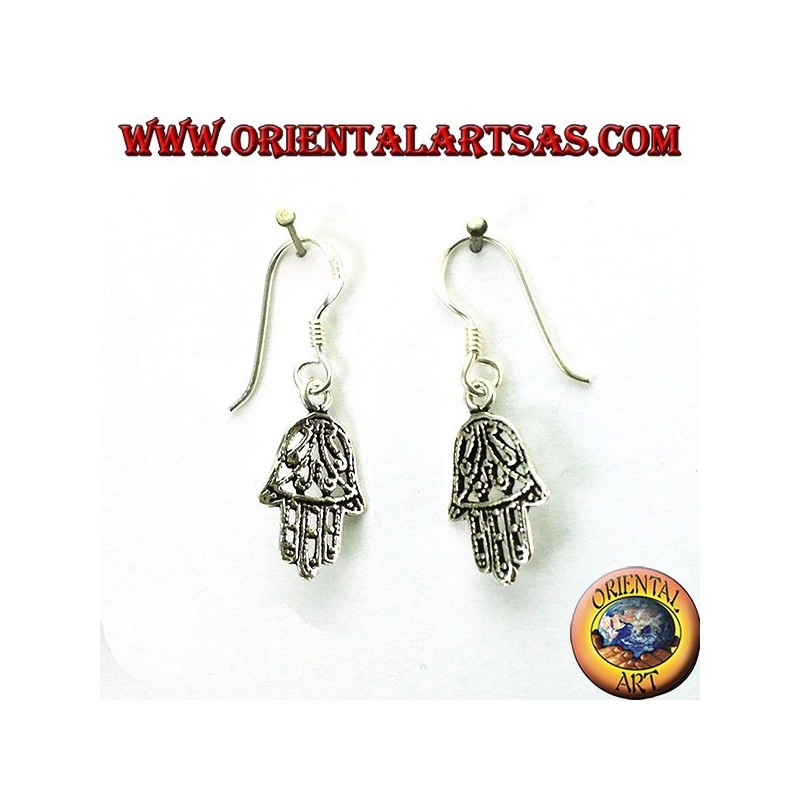 Earrings in 925 silver hand of Fatima pierced small