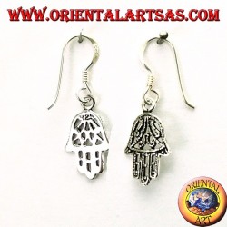 Earrings in 925 silver hand of Fatima pierced small