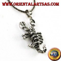 Silver pendant, scorpion with 7 moving parts. three-dimensional