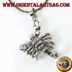 Colgante de plata de escorpión con 7 partes móviles. tridimensional