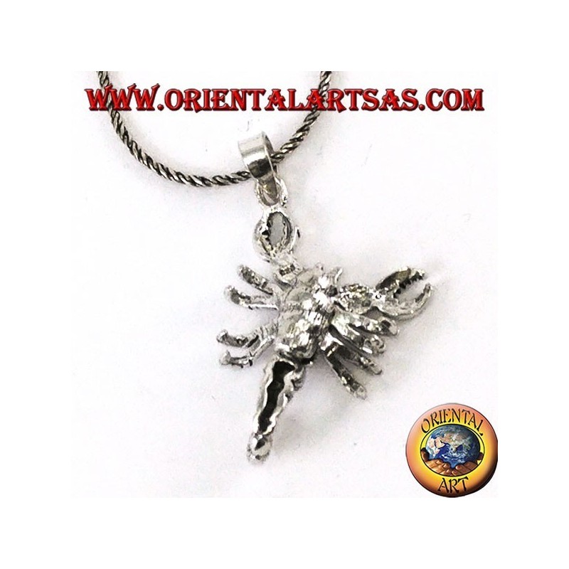 Silberner Anhänger, Skorpion mit 7 beweglichen Teilen. dreidimensional