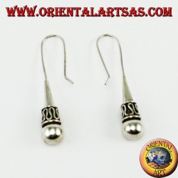 Silver earrings with a Balinese style sphere