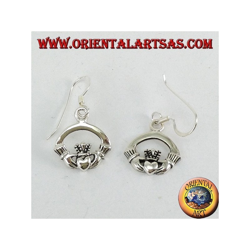 Boucle d'oreille Claddagh Celtic en argent