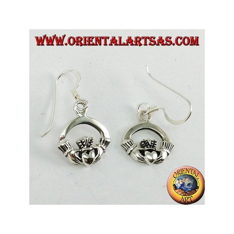 Boucle d'oreille Claddagh Celtic en argent