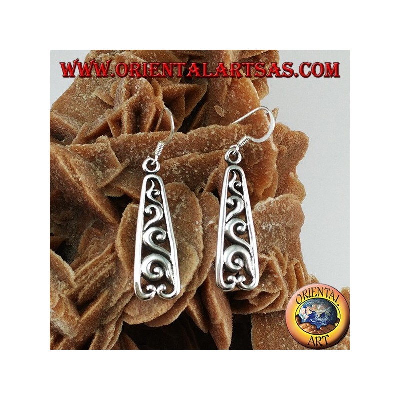 Boucles d'oreilles en argent sterling percé style baroque