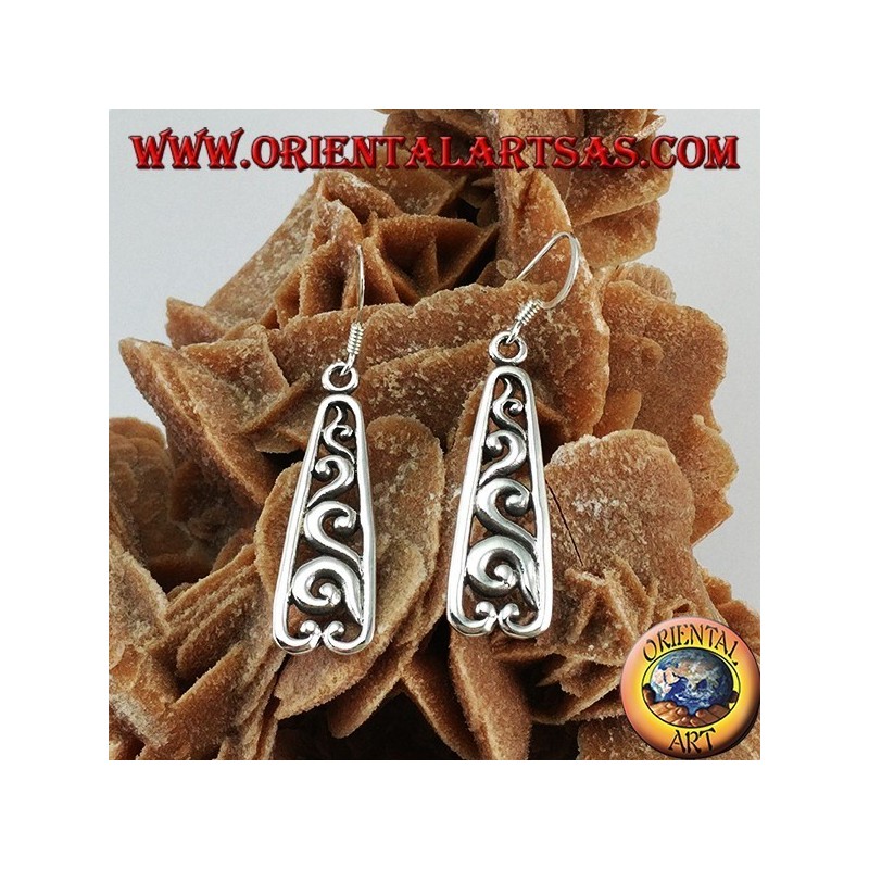 Pendientes en plata esterlina perforado estilo barroco