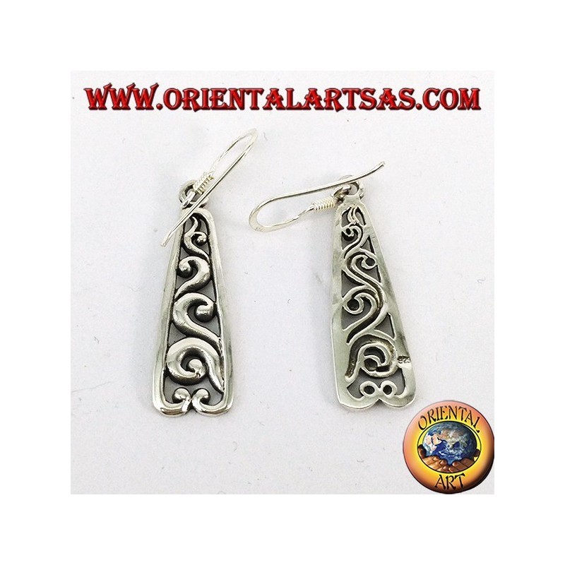 Ohrringe in Sterlingsilber durchbohrt Barockstil