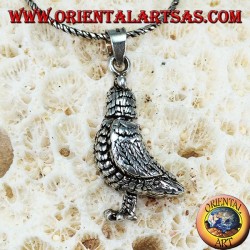 Silver pendant Mobile three-dimensional hen (turns his head and stomps his feet)